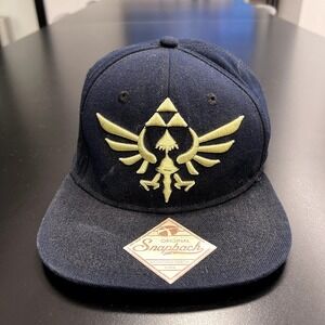 Legend of Zelda Cap Hat Snap Back Blue Yellow Triforce Breath Of The Wild Hat